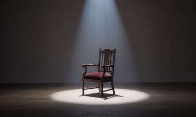 Spotlight on antique chair