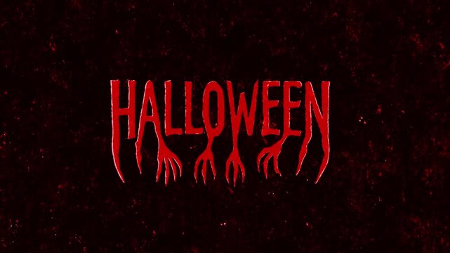 Spooky Halloween logo for horror films, event promos, or gaming content. Blood red, grunge effect