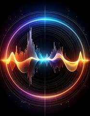 Abstract circular audio waveform