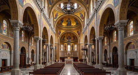 Obraz premium Grand Cathedral Interior Architecture.