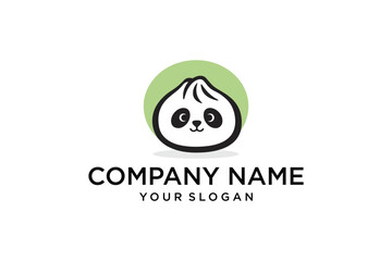 dim sum panda animal Logo Template Design