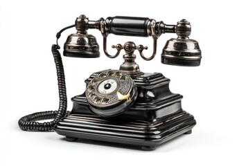 Antique black rotary phone