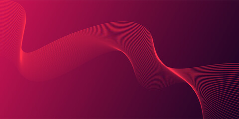 Abstract glowing wave lines on gradient pink background. Dynamic wave pattern. Modern flowing wavy lines. Futuristic technology concept. Suit for banner, poster, cover, brochure, flyer, website