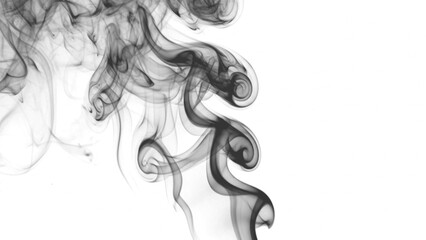 Dense Curl Smoke Effect on Transparent Background – Heavy White Wisps and Thick Swirling Misty Texture for Overlays, Abstract Art, and Atmospheric Design