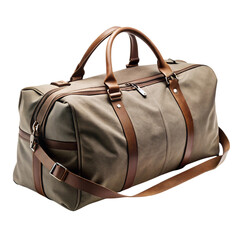 Vector art of stylish canvas and leather duffel bag for travel