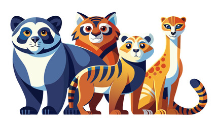 animal, fox, cartoon, skunk, vector, dog, illustration, cat, love, set, baby, teddy, toy, fun, art, cute, pet, brown, heart, funny, character, adorable, kid, valentine, animals, childhood, farm, lands