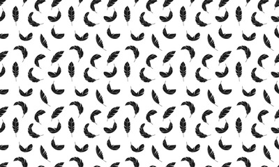 seamless pattern bird feather vector illustration isolated on white background.