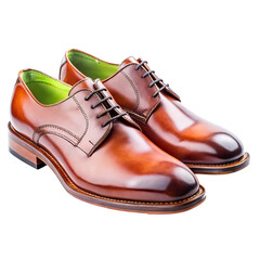 Vector art of a pair of polished brown leather oxford shoes