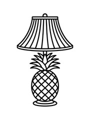Whimsical pineapple lamp illustration with striped lampshade