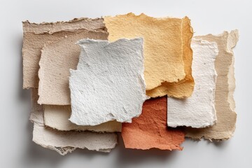 Handmade paper sheets with rough edges