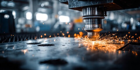 Laser Cutting CNC Machine with Flying Sparks