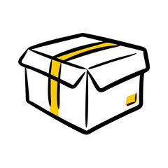 Sealed Cardboard Package With Tape Icon For Web And Graphic Design