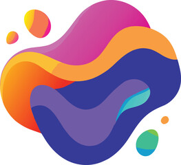 Colorful Pastel Abstract Background with Liquid Shapes 