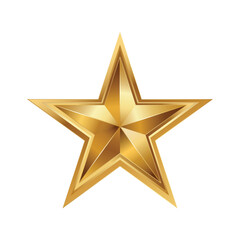 Vector art of a realistic golden fivepointed star with a rich metallic luster