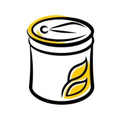Tin Food Can Packaging Symbol Icon For Web And Graphic Design