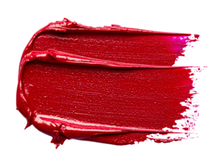 Bold Crimson Lipstick Swatch Brush Stroke PNG