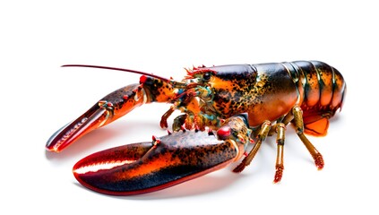 Vibrant Red Lobster Isolated on White Background for Seafood Themes