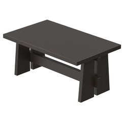 A modern, minimalist coffee table with a dark brown finish, perfect for living rooms and interior design projects. The table is isolated on a white background.