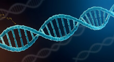 Stunning DNA structure visualization for science presentations and biotechnology concepts, perfect for medical research and educational materials about genes