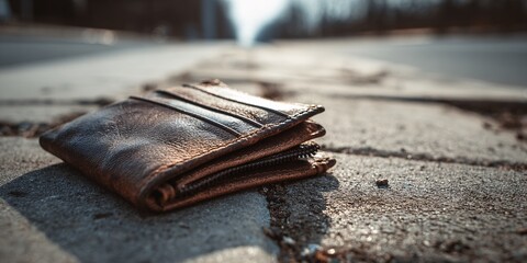 Lost Leather Wallet on City Street