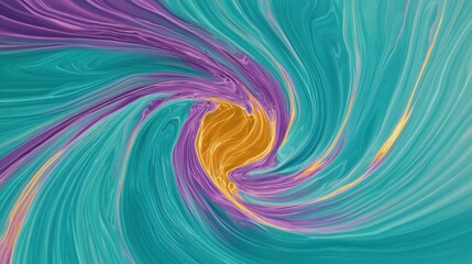 Fototapeta premium A vibrant abstract design with swirling concentric waves in turquoise blue and purple,