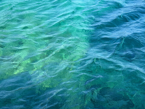 Sea blue turquoise clear waves.