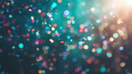 Naklejka premium Colorful confetti falls during a celebration at a festive event