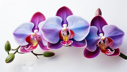 Obraz premium branch of orchid flowers of isolated object on white background