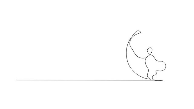 World Globe Animation &ndash; Continuous Single Line Drawing of Earth Planet, Minimalist Monoline Illustration of Global Map Sphere, Simple Contour Vector for Geography, Education, Travel, and International