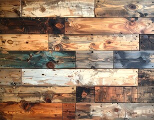 Colorful reclaimed wood paneling