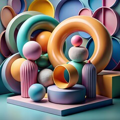 3d render of a 3d render of a 3d man symbol made of many spheres