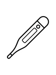 Simple line drawing of a digital medical thermometer