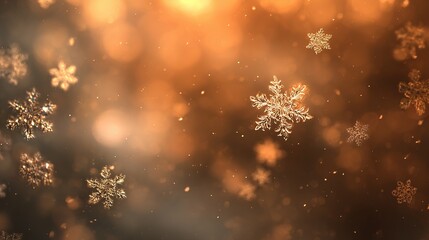 precipitation. Delicate snowflakes drifting through amber light, forming a dreamy bokeh backdrop of winter serenity. travel magazines.