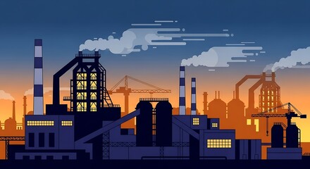 Obraz premium Factory at Dusk. (2)