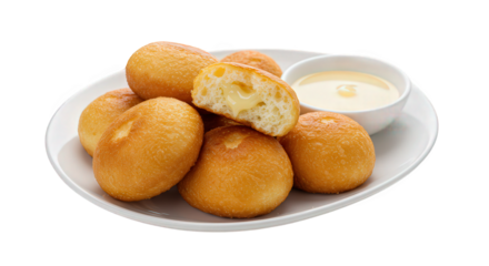 Fried mantou buns with condensed milk dip