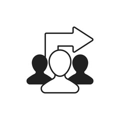 Group Share Icon, Team and Collaboration Outline Icon