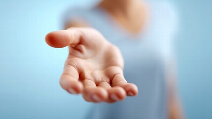 A close-up shot of a hand reaching out, conveying a sense of offering or support.