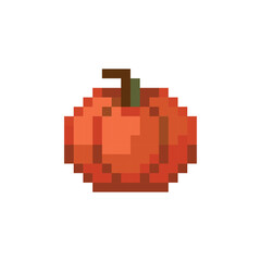 Pixel art pumpkin. pumpkin illustration. Cute pixelated gourd. Hand-drawn pixel art. Vector pumpkin art