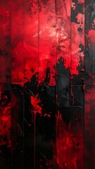 Abstract red and black painting