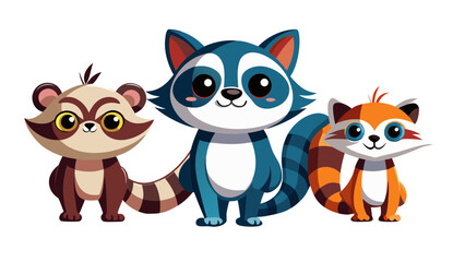 animal, fox, cartoon, skunk, vector, dog, illustration, cat, love, set, baby, teddy, toy, fun, art, cute, pet, brown, heart, funny, character, adorable, kid, valentine, animals, childhood, farm, lands