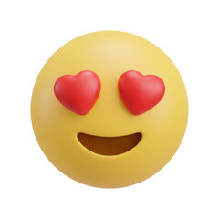 Fototapeta premium Smiling face with heart eyes love emoji