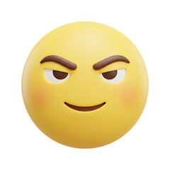 Sly smirking face emoji with raised eyebrows