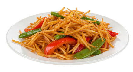 Hot and sour shredded potato stir-fry