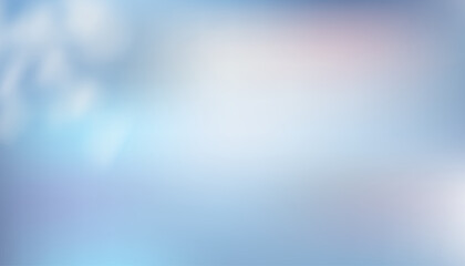 Winter blurred blue-pink background with a light blue gradient. Blurred effect in a Christmas winter style. Illustration for greeting banners and cards.