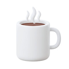 Hot beverage in a white mug icon