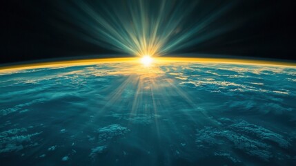 A stunning sunrise or sunset scene over Earth from space,