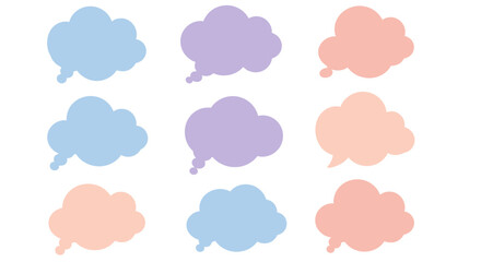 Pastel Speech Bubbles Collection Communication Design Elements.