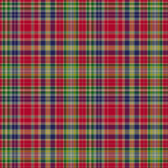 Red, Green, Blue, Brown, Yellow, White Tartan Weave Pattern - Tile