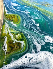 Abstract swirling water colors