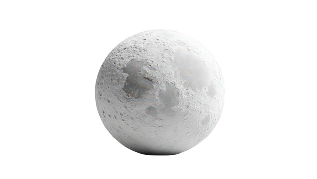 Gray Cratered Sphere on Transparent Background